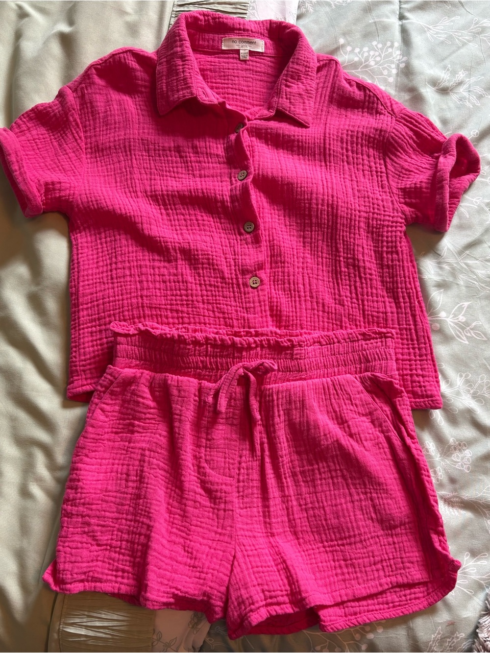 Kids Two-Piece Matching Set - Bright Pink